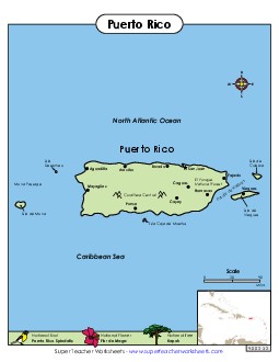 Map of Puerto Rico Free Worksheet