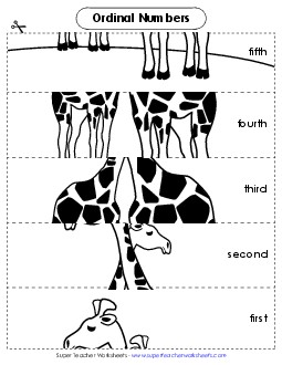 Ordinal Numbers: Giraffe Worksheet