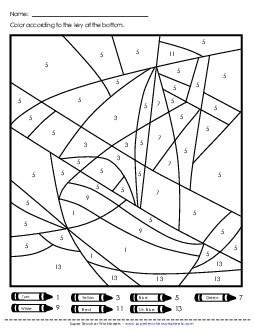 Color-by-Number - Boat or Plane Color By Number Worksheet