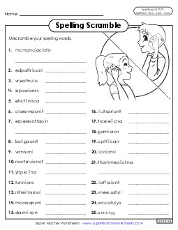 Spelling Scramble (F-27)  Spelling F Worksheet