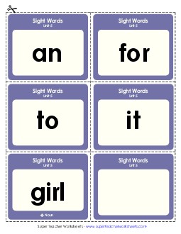 Flashcards (Unit 5) Sight Words Worksheet