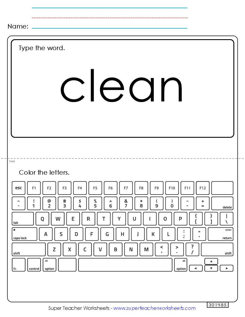 Type the Word: Clean Sight Words Individual Worksheet