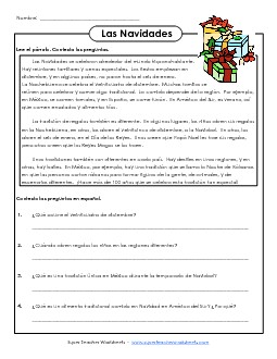 Las Navidades Spanish Worksheet