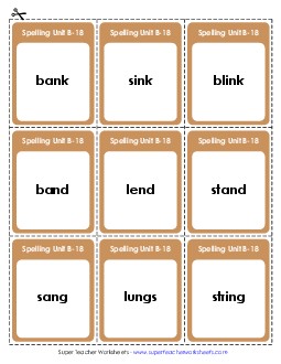 Flashcards (B-18) Spelling B Worksheet