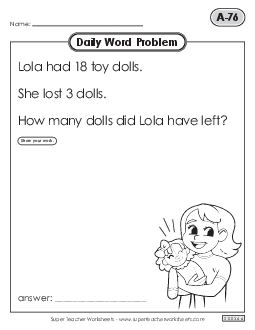 Daily Word Problems  A-76 through A-80 Worksheet