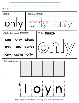 Worksheet 2: Only Sight Words Individual Worksheet