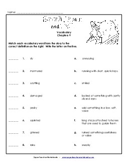 Vocabulary for Chapter 9 Book Sarah Plain And Tall Worksheet