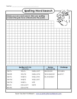 Make Your Own Word Search (D-26)  Spelling D Worksheet