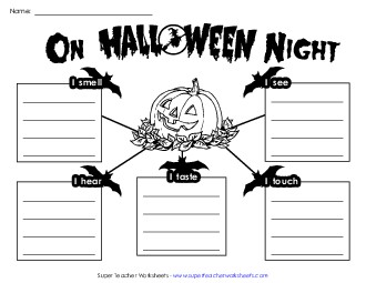 Five Senses Graphic Organizer Free Halloween Worksheet