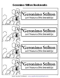 Geronimo Stilton Bookmarks Book Geronimo Stilton Worksheet