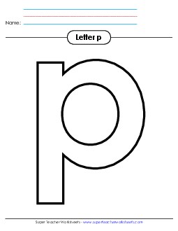 Outline - Lowercase p Alphabet Worksheet