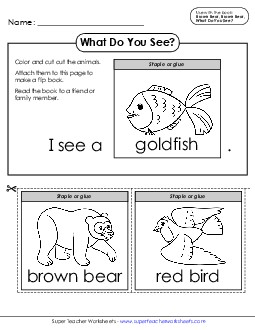 Flip Book Picture Book Brown Bear Worksheet