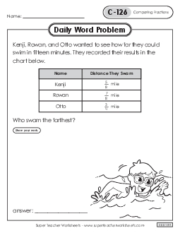 Daily Word Problems  C-126 through C-130 Worksheet