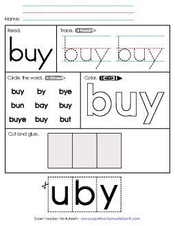 Worksheet 2: Buy Sight Words Individual Worksheet