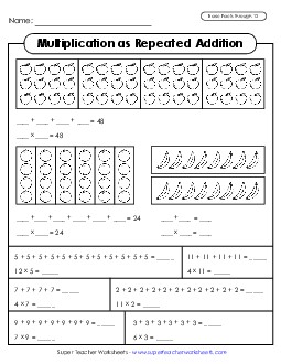 Multiplication as Repeated Addition Worksheet