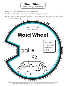 -ool Word Wheel Phonics Worksheet