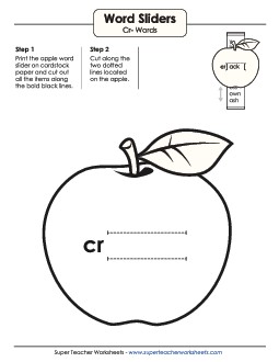 Word Slider (Cr- Words)  Phonics Blends Worksheet