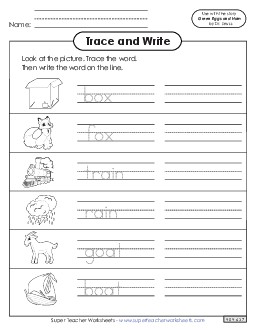 Trace & Write Picture Book Green Eggs And Ham Worksheet