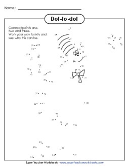 Dr. Seuss Dot-to-Dot Counting Worksheet