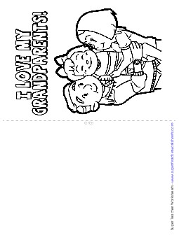 Card: Love My Grandparents (From Girl) Free Grandparents Day Worksheet