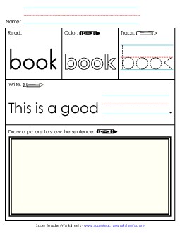 Book (Sight Word) Sight Words Individual Worksheet