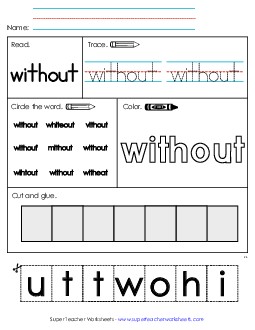 Worksheet 2: Without Sight Words Individual Worksheet