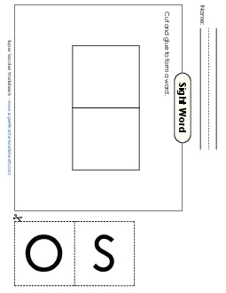 Large Cut-and-Glue: So Sight Words Individual Worksheet