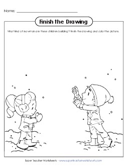 Do You Wanna Build a Snowman? Finish The Drawing Worksheet