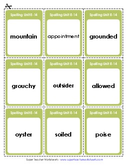 Flashcards (E-14) Spelling E Worksheet