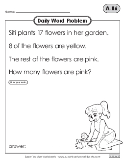 Daily Word Problems  A-86 through A-90 Worksheet