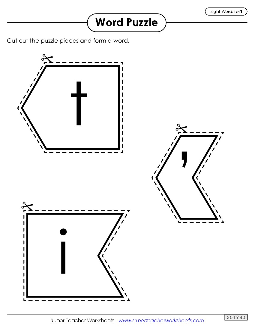 Word Puzzle: Isn\'t Sight Words Individual Worksheet