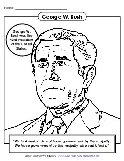 George W. Bush  Presidents Worksheet