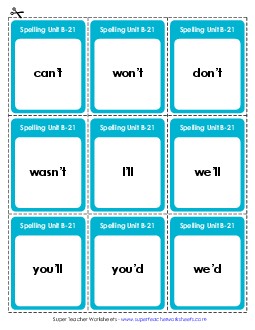 Flashcards (B-21) Spelling B Worksheet