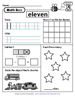 Math Buzz: Week 3 Worksheets 11 through 15 Daily Math Review Worksheet