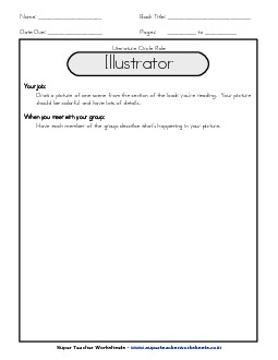 Literature Circles : Illustrator Reading Worksheet