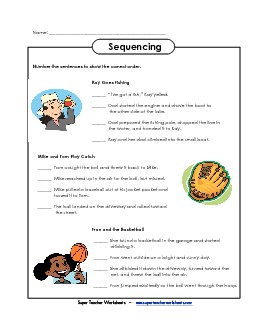 Reading Sequencing Worksheet