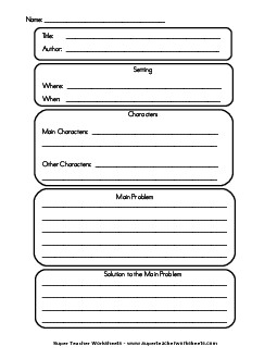 Reading / Story Map - Intermediate Graphic Organizers Worksheet