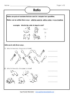 Introduction to Ratios (Pictures) Free Worksheet