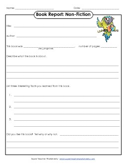 Book Report Form: Non-fiction Reading Worksheet