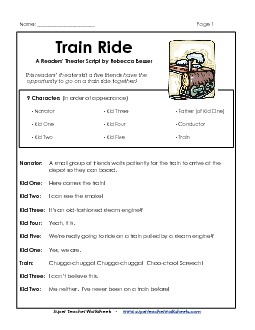 Train Ride Readerstheater Worksheet