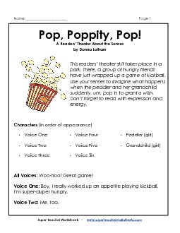 Pop, Poppity, Pop! (Readers' Theater) Readerstheater Worksheet