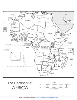 Africa Continent Map #1 Maps Worksheet