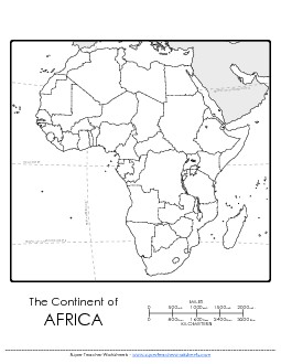 Africa Continent Map #2 Maps Worksheet