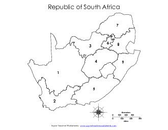 Numbered Provinces Map #2 Maps Worksheet