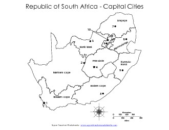 Numbered Capital Cities Map #2 Maps Worksheet