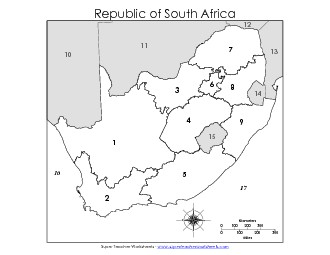 Numbered Provinces Map #1 Maps Worksheet