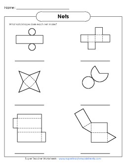 Net Shapes Worksheet #1 Free Geometry Worksheet