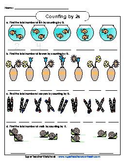 Objects: Counting by 2s Worksheet