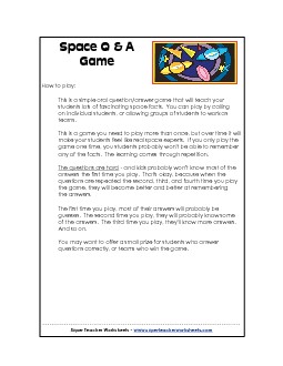 Space Q & A Worksheet