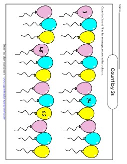 Balloons - Count by 3s Counting Worksheet